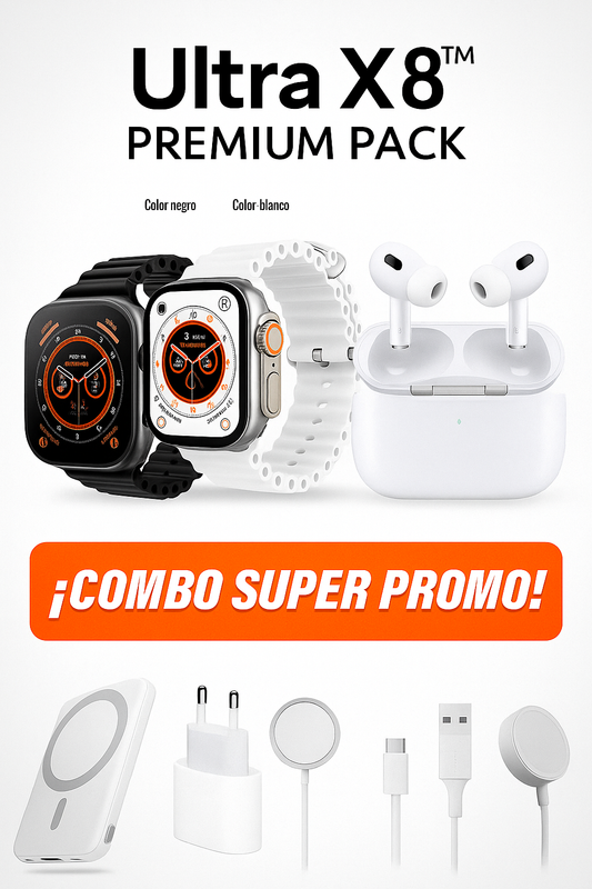 ULTRA X8™ PREMIUM PACK - SMARTWATCH+5 ACCESORIOS [ENVÍO GRATIS+40%]
